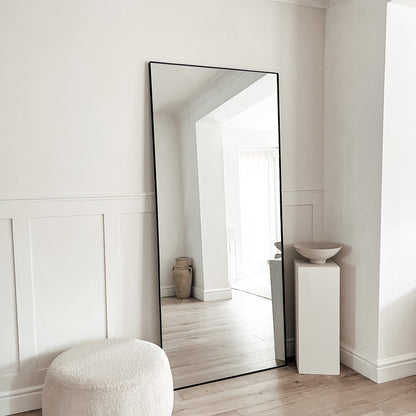 Xavril – Gran Espejo de Cuerpo Entero Rectangular en Elegante Metal Negro, 179 cm x 80 cm