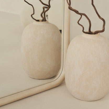 Elis – Gran Espejo Curvado de Concreto para Pared, 190 cm x 100 cm